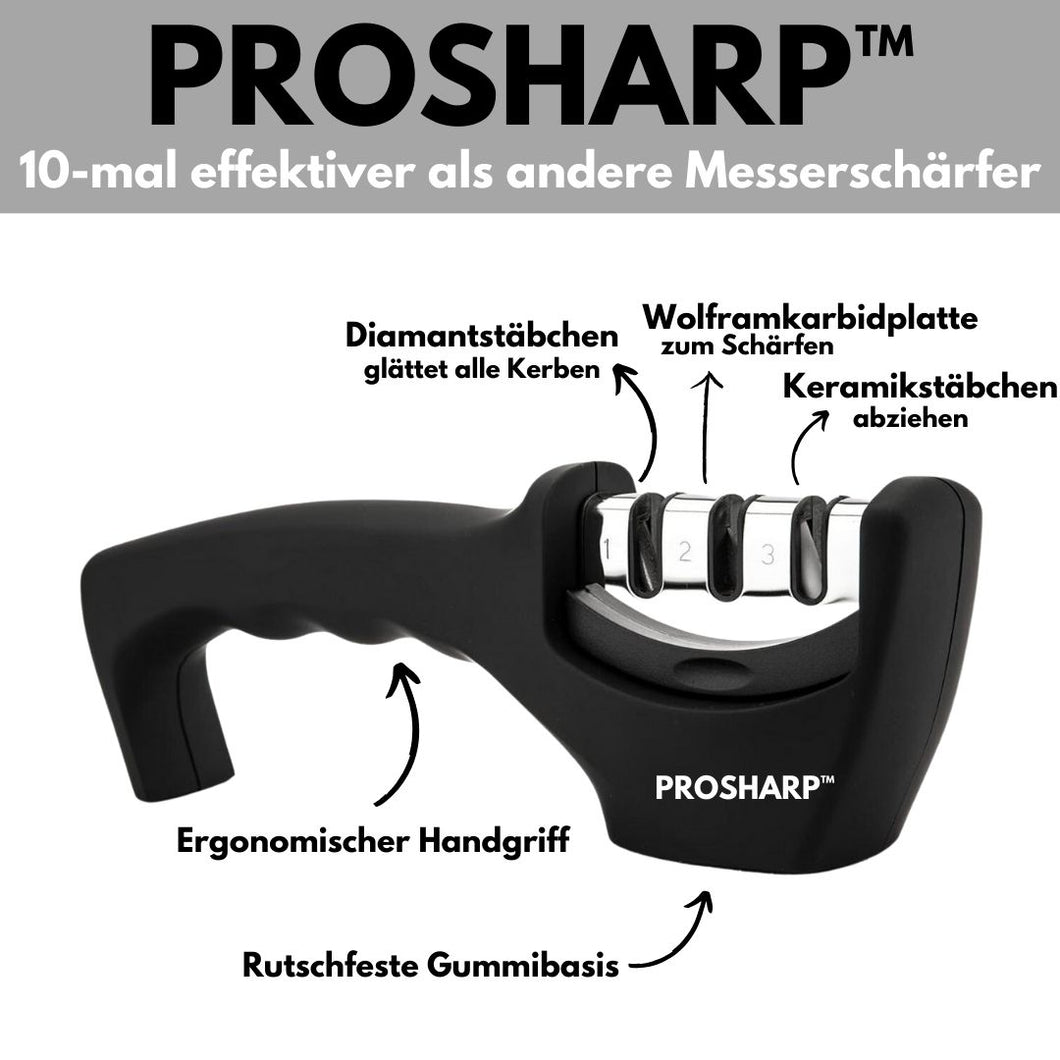 ProSharp™ - professioneller, ausgezeichneter Messerschärfer mit 3 Stufen - Keramikstein